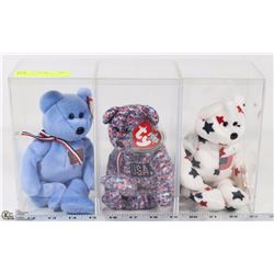 THREE AMERICAN THEMED TY BEANIE BABY'S IN