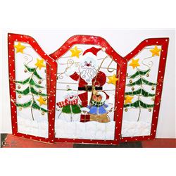 NEW METAL/STAINED GLASS FIREPLACE FOLDING PANEL