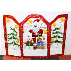 NEW METAL/STAINED GLASS FIREPLACE FOLDING PANEL