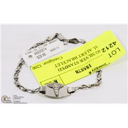 STERLING SILVER STAMPED MEDICAL ALERT BRACELET