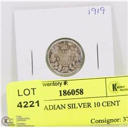 1919 CANADIAN SILVER 10 CENT COIN.