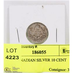 1921 CANADIAN SILVER 10 CENT COIN.