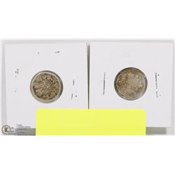 LOT OF TWO 1920S CANADIAN SILVER DIMES.