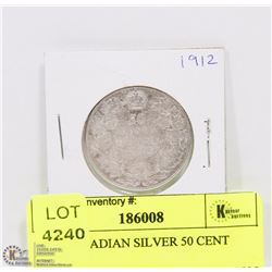 1912 CANADIAN SILVER 50 CENT PIECE.