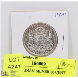 1950 CANADIAN SILVER 50 CENT PIECE.