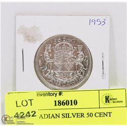 1953 CANADIAN SILVER 50 CENT PIECE.