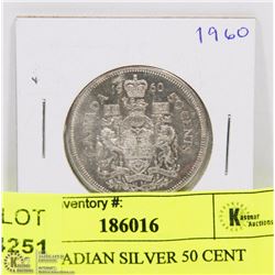 1960 CANADIAN SILVER 50 CENT PIECE.