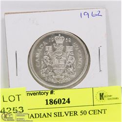 1962 CANADIAN SILVER 50 CENT PIECE.