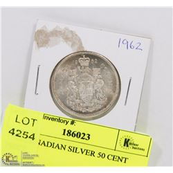 1962 CANADIAN SILVER 50 CENT PIECE.