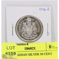 1962 CANADIAN SILVER 50 CENT PIECE.