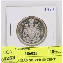 1963 CANADIAN SILVER 50 CENT PIECE.