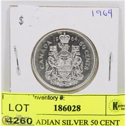 1964 CANADIAN SILVER 50 CENT PIECE.