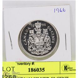 1966 CANADIAN SILVER 50 CENT PIECE.