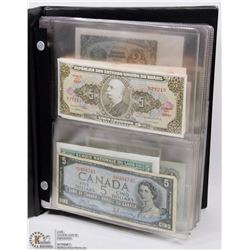BINDER OF WORLD MONEY INCLUDING CANADIAN 1954 $5