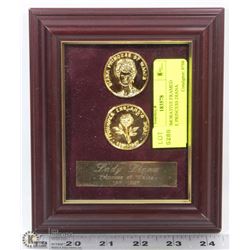 COMMEMORATIVE FRAMED PICTURE PRINCESS DIANA