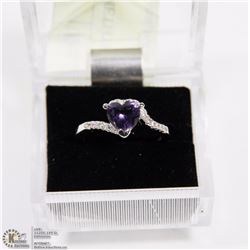 HEART PRINCESS CUT AMETHYST GEMSTONE RINGS