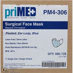 CASE OF PRIMED PM4-306 SURGICAL FACE MASKS -