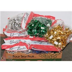 FLAT OF ASSORTED COLOUR STICK ON BOWS