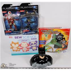 NEW KIDS ITEMS INCLUDING BATMAN PIGGY BANK,