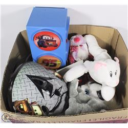 BOX W/WALT DISNEY ITEMS - CARS LAMP