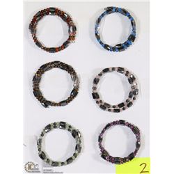 SET OF 6 MAGNETIC/STONE BRACELETS