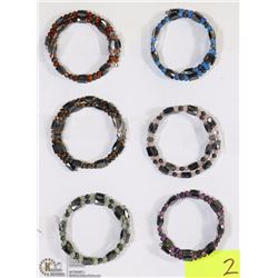 SET OF 6 MAGNETIC/STONE BRACELETS
