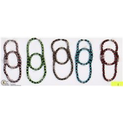 SET OF 5 MAGNETIC BEAD NECKLACE/BRACELET COMBOS