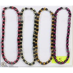 SET OF 4 MAGNETIC STONE NECKLACES