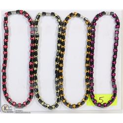 SET OF 4 MAGNETIC STONE NECKLACES