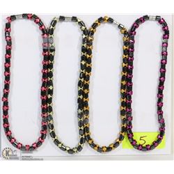 SET OF 4 MAGNETIC STONE NECKLACES