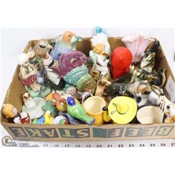 BOX OF ASSORTED ORNAMENTS.