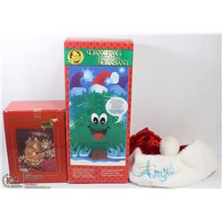 SINGING CHRISTMAS TREE, HOUSE CANDLESTAND &