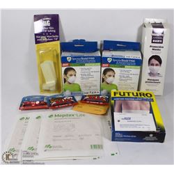 MEDICAL ITEMS INCLUDING 100 SINGLE USE MASKS,
