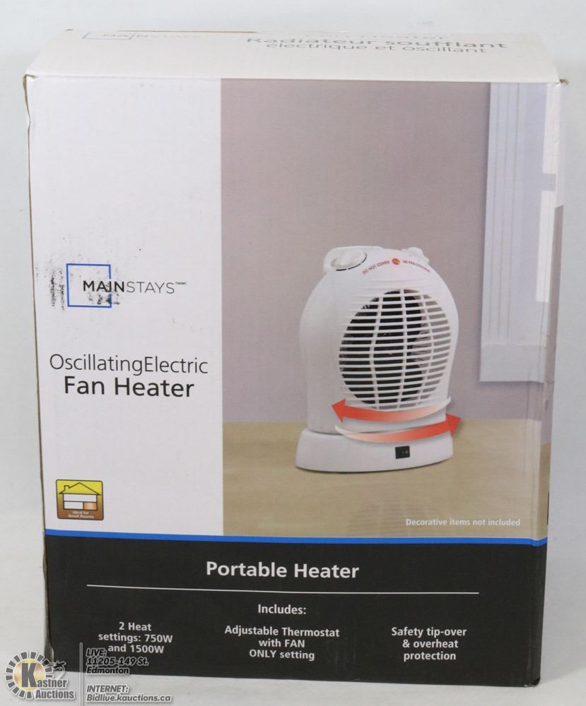 Mainstays Oscillating Electric Fan Heater