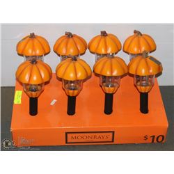 8 SOLAR PUMPKIN LIGHTS.