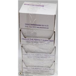 4 CASES OF INDIVIDUAL SUNSCREEN.