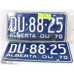 PAIR OF 1970 ALBERT BLUE LICENSE PLATES.