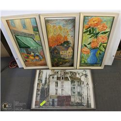 LOT OF 3  PAINTINGS FRAMED WITH A