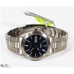 NEW MENS BLUE FACE STAINLESS SEIKO WATCH