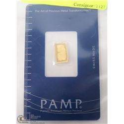 PAMP .999 ONE GRAM GOLD BAR