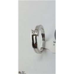 61) 14KT PRINCESS SOLITAIRE DIAMOND RING SIZE 6.5