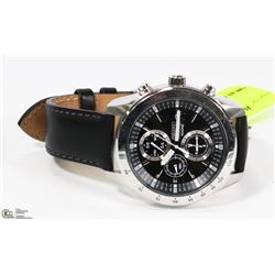 NEW MENS SEIKO BLACK AND STAINLESS WATCH