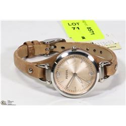 NEW LADIES FOSSIL LEATHER BAND WATCH
