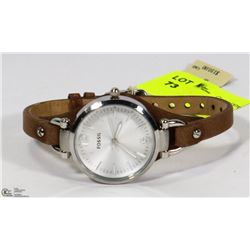 NEW LADIES FOSSIL LEATHER BAND WATCH