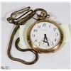 Image 1 : VINTAGE ELGIN GOLD TONE POCKET WATCH WITH CHAIN.