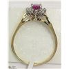 Image 4 : 3) 14KT YELLOW GOLD PINK SAPPHIRE & DIAMOND RING