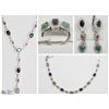 Image 1 : 5) STERLING SILVER GEMSTONE 5PC JEWELLERY SET