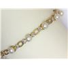 Image 1 : 6) 14KT YELLOW GOLD PEARL & DIAMOND 7" BRACELET