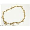 Image 2 : 6) 14KT YELLOW GOLD PEARL & DIAMOND 7" BRACELET
