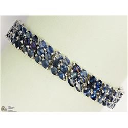 10) STERLING SILVER SAPPHIRE 6.5" INCH BRACELET